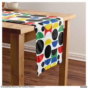 Chemin De Table Court Motif scandinave du Bauhaus du milieu du siècle