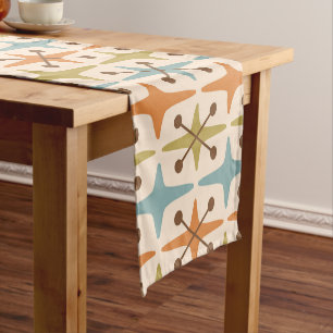 Chemin De Table Court Motif Starburst moderne du milieu du siècle