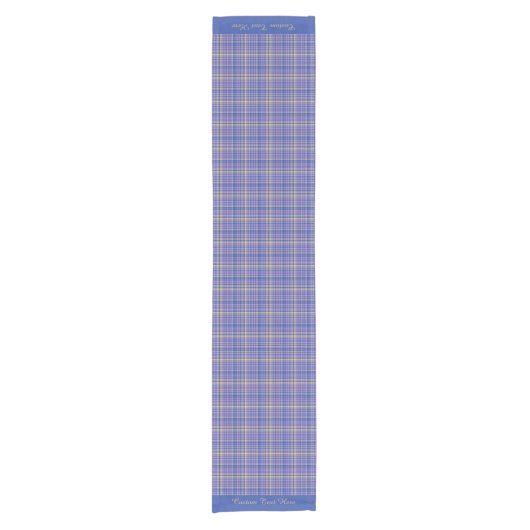 Chemin De Table Court Motif Tartan En vichy bleu classique (Devant)
