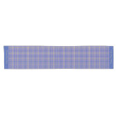 Chemin De Table Court Motif Tartan En vichy bleu classique (Horizontal)