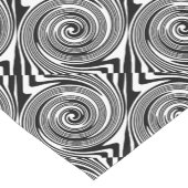 Chemin De Table Court Motif tourbillon noir et blanc (Coin)