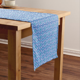 Chemin De Table Court Motif Triangle Textile Tribal d'Afrique de l'Ouest