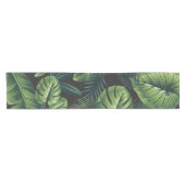 Chemin De Table Court Motif Tropical Noir (Horizontal)