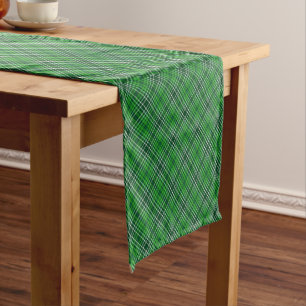 Chemin De Table Court Motif vert-foncé et de Forest Green de plaid