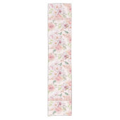 Chemin De Table Court motif vintage rose pastel (Devant)
