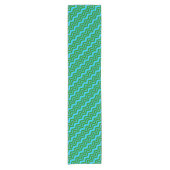 Chemin De Table Court Motif zigzag chevron bleu vert (Devant)