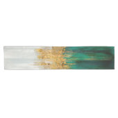 Chemin De Table Court Mouvement vert et or abstrait (Horizontal)