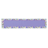 Chemin De Table Court Moyenne table fleurie violette et bleue (Horizontal)