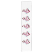 Chemin De Table Court Musical treble clef notes with sakura flowers (Devant)