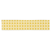 Chemin De Table Court Mustard Yellow Plaid Shamrock Clover Table Runner (Horizontal)