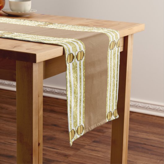 Chemin De Table Court Nappe Beige or (In Situ)