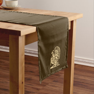 CHEMIN DE TABLE COURT NAPPE DE TABLE DINDE TRADITIONNELLE DE THANKSGIVIN