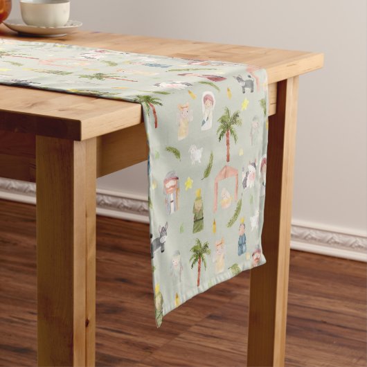 Chemin De Table Court Nativité Noël Sage Table Runner (In Situ)