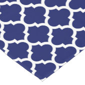 Chemin De Table Court Navy Blue White Moroccan Quatrefoil Pattern #5 (Coin)