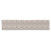 Chemin De Table Court Navy Botanical Wildflower Table Runner (Horizontal)