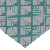 Chemin De Table Court Neutre turquoise de motif carré de feuille (Coin)