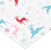Chemin De Table Court Noël Cerf Motif Bleu Rouge Blanc Nordique (Coin)