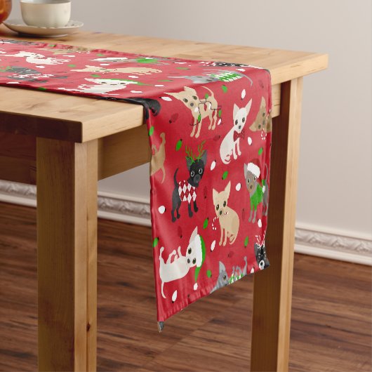 Chemin De Table Court Noël Chihuahua Tous les manteaux (In Situ)