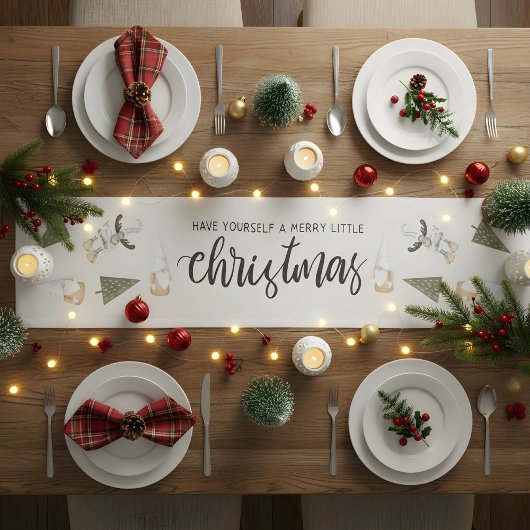 Chemin De Table Court Noël du gnome nordique mou