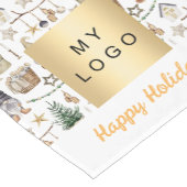 Chemin De Table Court Noël gnomes style ferme logo d'entreprise (Coin)