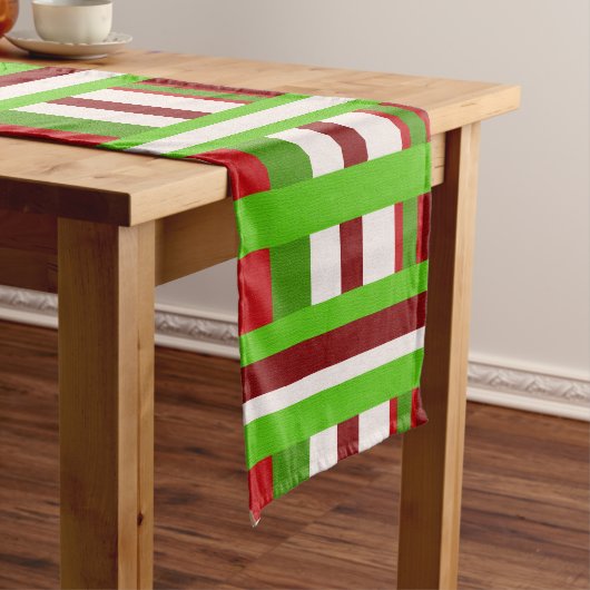 Chemin De Table Court Noël Plaid en rouge, vert et blanc (In Situ)