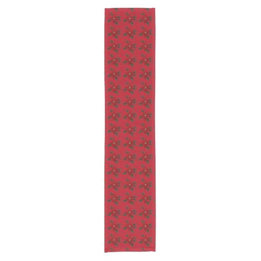Chemin De Table Court Noel Rouge Poinsettia Sml Table Runner (Devant)