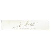Chemin De Table Court Noël Simple Gold Calligraphie Script Bénédictions (Horizontal)