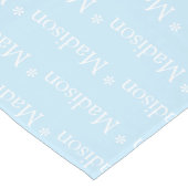 Chemin De Table Court Nom personnalisable texte bleu clair (Coin)