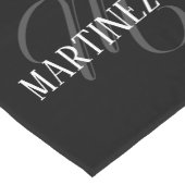 Chemin De Table Court Nom Personnalisé Black Elegant | Nom (Coin)