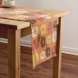 Chemin De Table Court Oblongs Motifs du milieu du siècle Autumn Orange