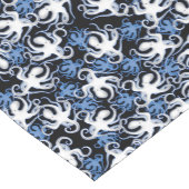 Chemin De Table Court Octopus noir, blanc et bleu Motif sans couture (Coin)