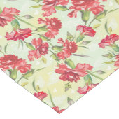 Chemin De Table Court Oeillets rouges sur le vert avec des papillons (Coin)