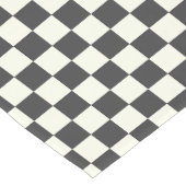 Chemin De Table Court Off Black and Off White Checkerboard (Coin)
