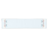 Chemin De Table Court Oiseau bleu dans l'arbre de fleur (Horizontal)