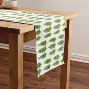 Chemin De Table Court Okra végétal carton chantant mignon 