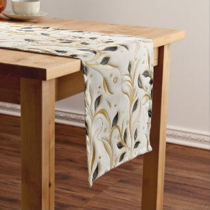 Chemin De Table Court Or blanc glamour et noir Motifs sans couture