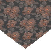 Chemin De Table Court Orange and brown flowers on a black background. (Coin)