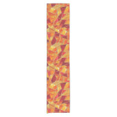 Chemin De Table Court Orange and gold Stained Glass Mosaic Pattern (Devant)