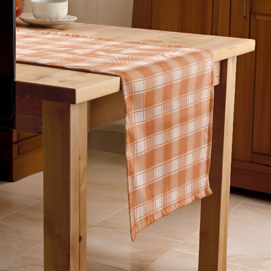 Chemin De Table Court Orange En vichy Automne
