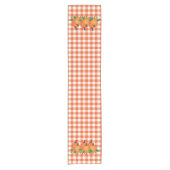 Chemin De Table Court Orange En vichy motif et citrouille table runner (Devant)