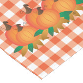 Chemin De Table Court Orange En vichy motif et citrouille table runner (Coin)