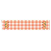 Chemin De Table Court Orange En vichy motif et citrouille table runner (Horizontal)