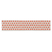CHEMIN DE TABLE COURT ORANGE ET MOTIF VERT (Horizontal)