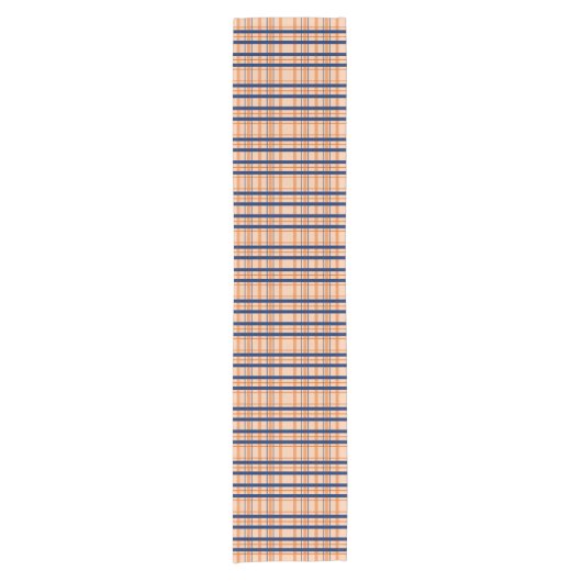 Chemin De Table Court Orange et Navy Plaid (Devant)