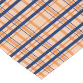Chemin De Table Court Orange et Navy Plaid (Coin)