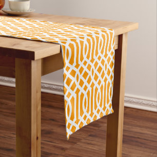 Chemin De Table Court Orange Trellis
