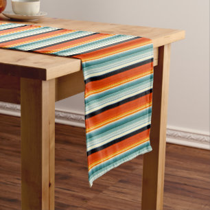 Chemin De Table Court Orange Turquoise trié