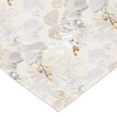 Chemin De Table Court Orchidées blanches sur une crème légère (Coin)
