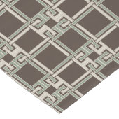 Chemin De Table Court Organic Sage Chocolate Greek Key Pattern (Coin)