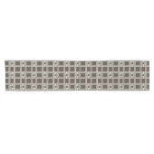Chemin De Table Court Organic Sage Chocolate Greek Key Pattern (Horizontal)